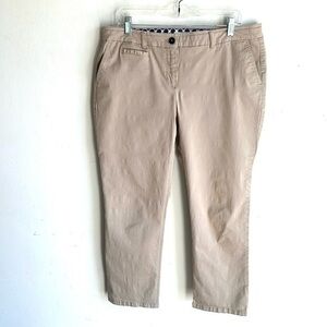 Boden High Waist Crop Length Beige Trousers Sz 12